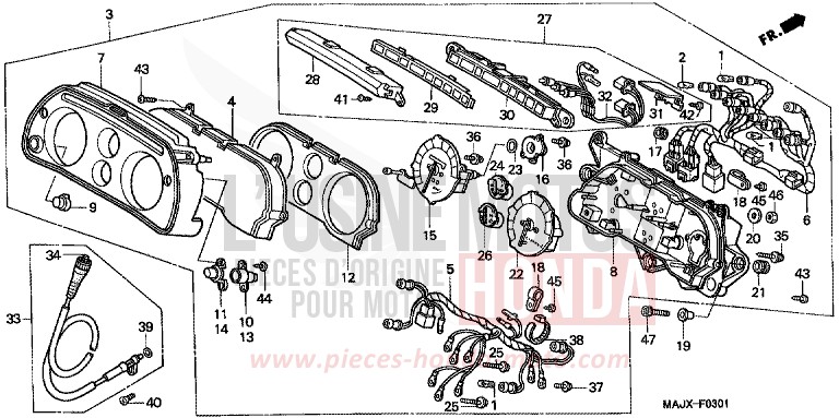 COMPTEUR (ST1100A) de Pan-European ABS MIDDY BLUE METTALIC (B162) 1999